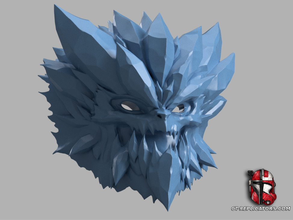 STL 3D Print Files Glacial Malphite Head - League Of Legends Cosplay 1:1 Replica