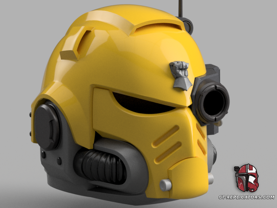 STL 3D Print Files Imperial Fists Operator Champion Space Marine 2 Helmet 1:1 Cosplay Replica