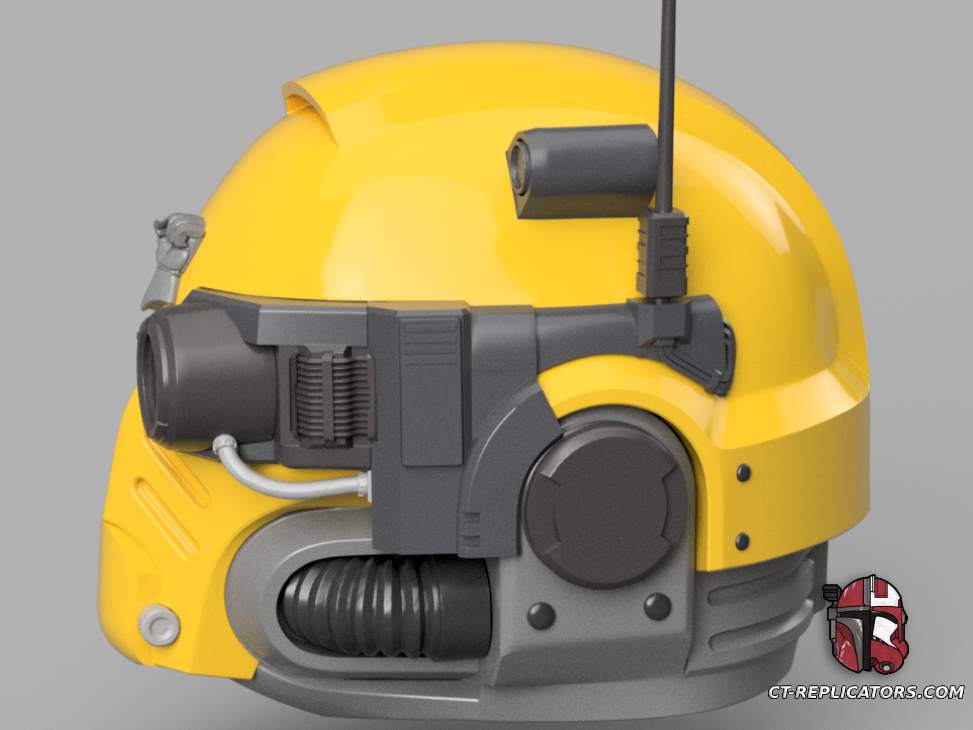 STL 3D Print Files Imperial Fists Operator Champion Space Marine 2 Helmet 1:1 Cosplay Replica