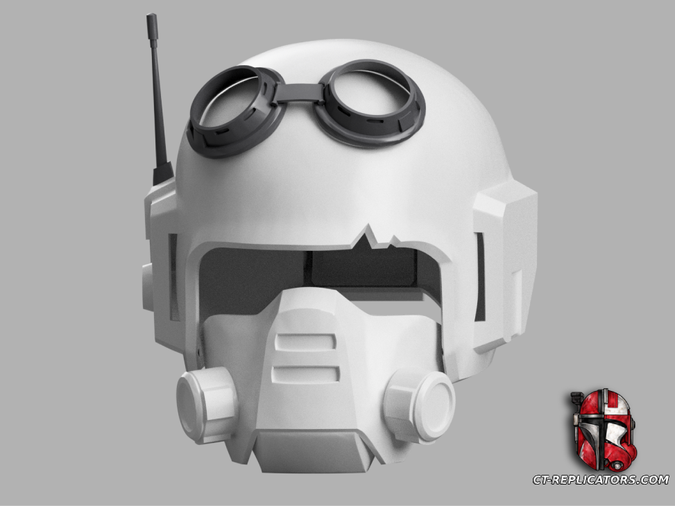 Harsh Environment Flak Helmet with goggles (Glacial Might)