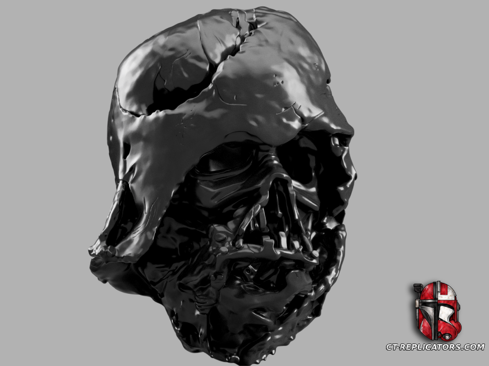STL 3D Print FIles Star Wars Darth Vader melted helmet 1:1 Replica