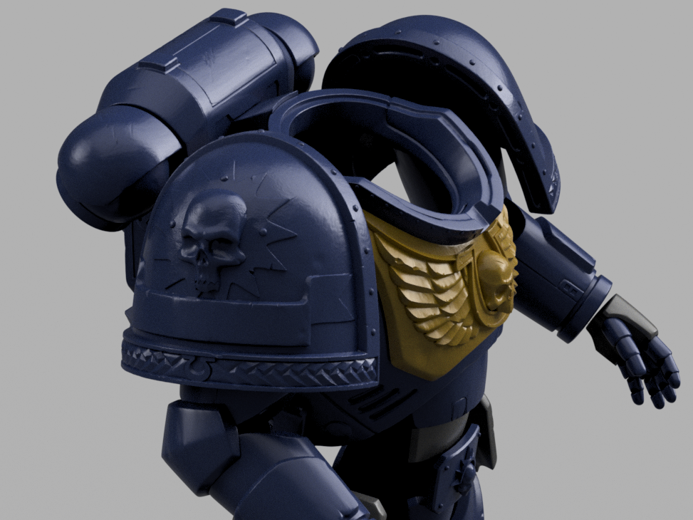 STL 3D Print Files Space marine Armor (Titus Ultra Marine) Space 3D print files Replica Cosplay 3D print 1:1