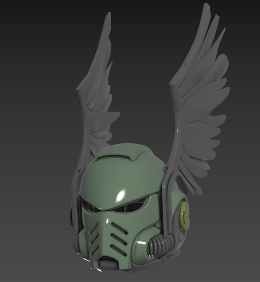 STL 3D Print Files Space Marine MK10 SM2 with Dark Angels wings Custom 1:1 Cosplay
