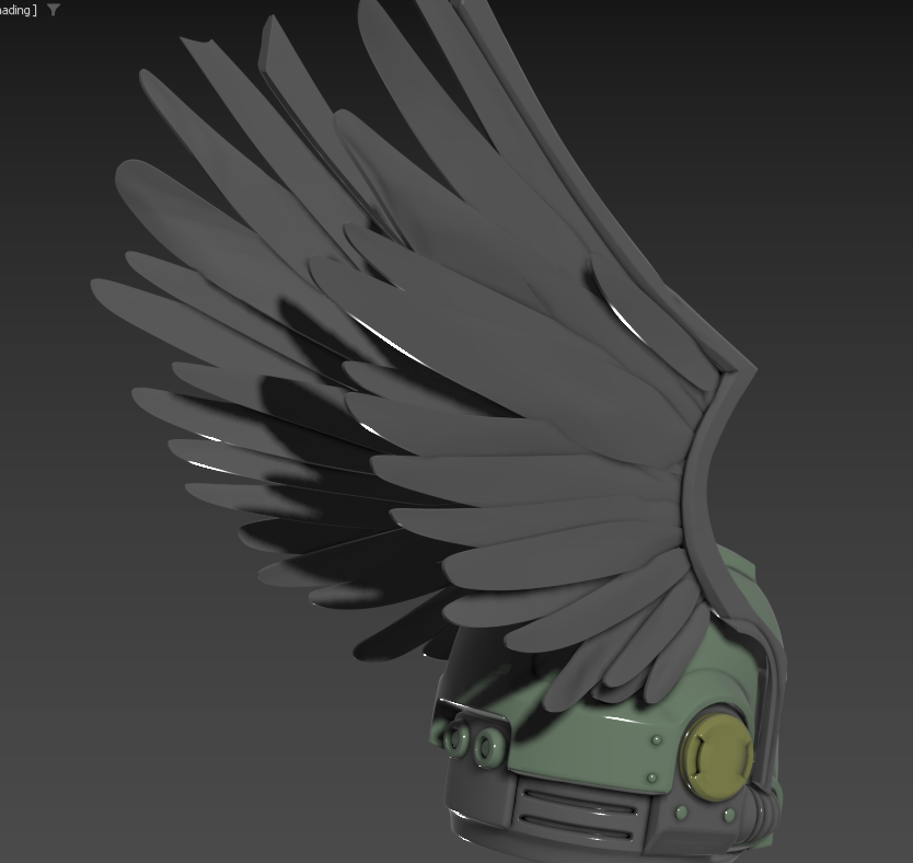 STL 3D Print Files Space Marine MK10 SM2 with Dark Angels wings Custom 1:1 Cosplay