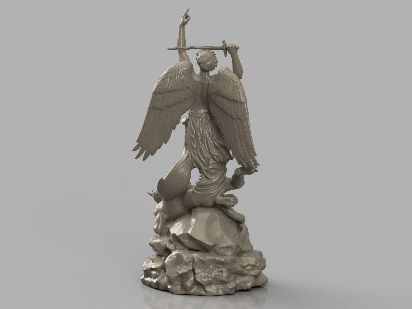 STL 3D Print Files Saint Michael Slaying the Devil Statue