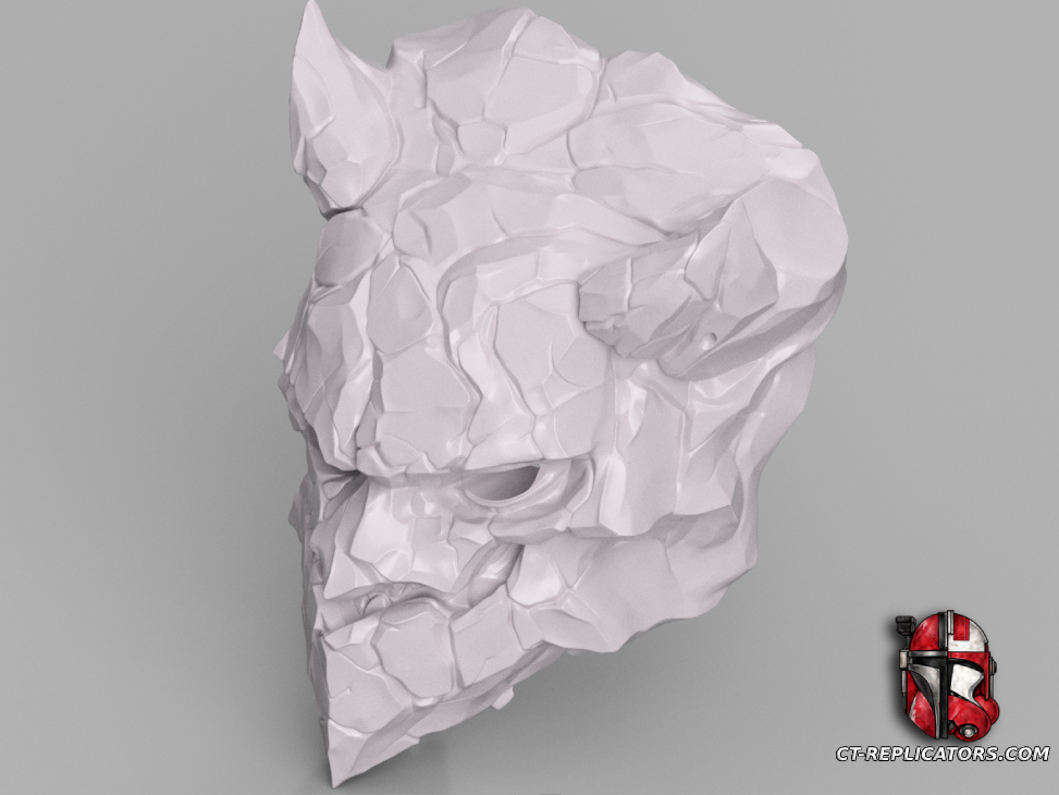 STL 3D Print Files Marble Malphite Head - League Of Legends Cosplay 1:1 Replica
