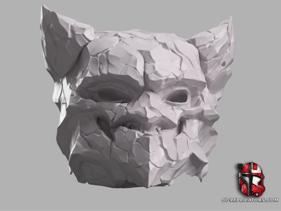 STL 3D Print Files Marble Malphite Head - League Of Legends Cosplay 1:1 Replica