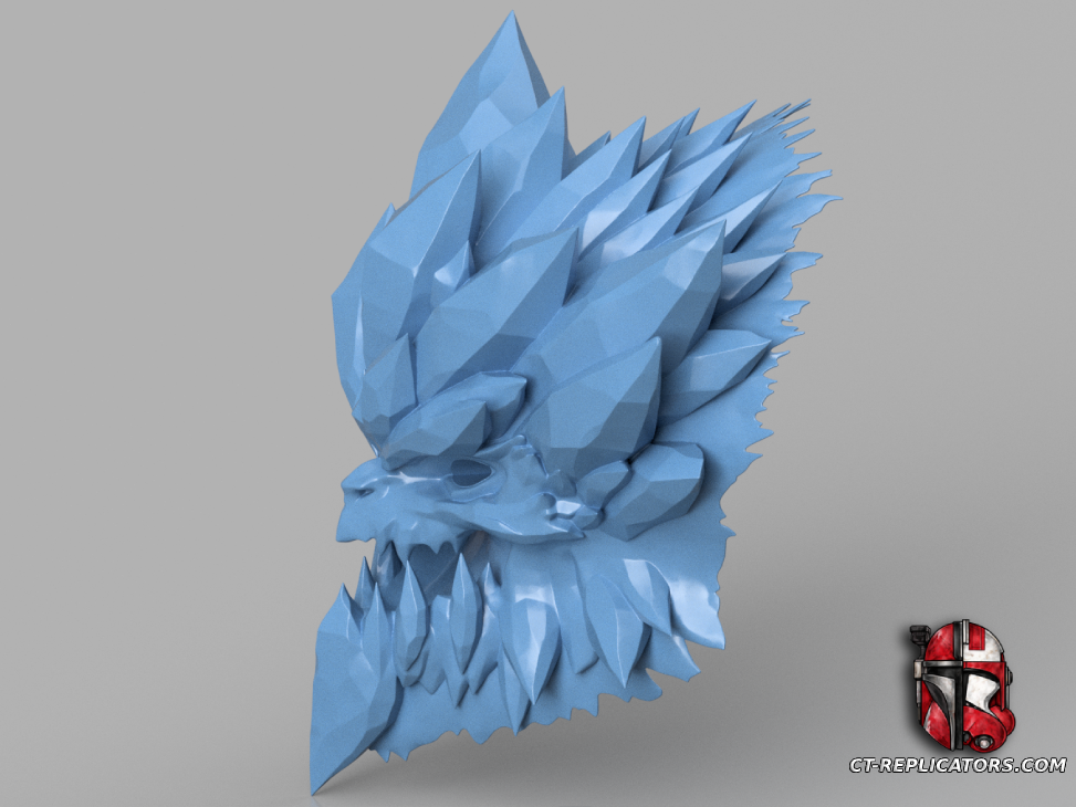 STL 3D Print Files Glacial Malphite Head - League Of Legends Cosplay 1:1 Replica