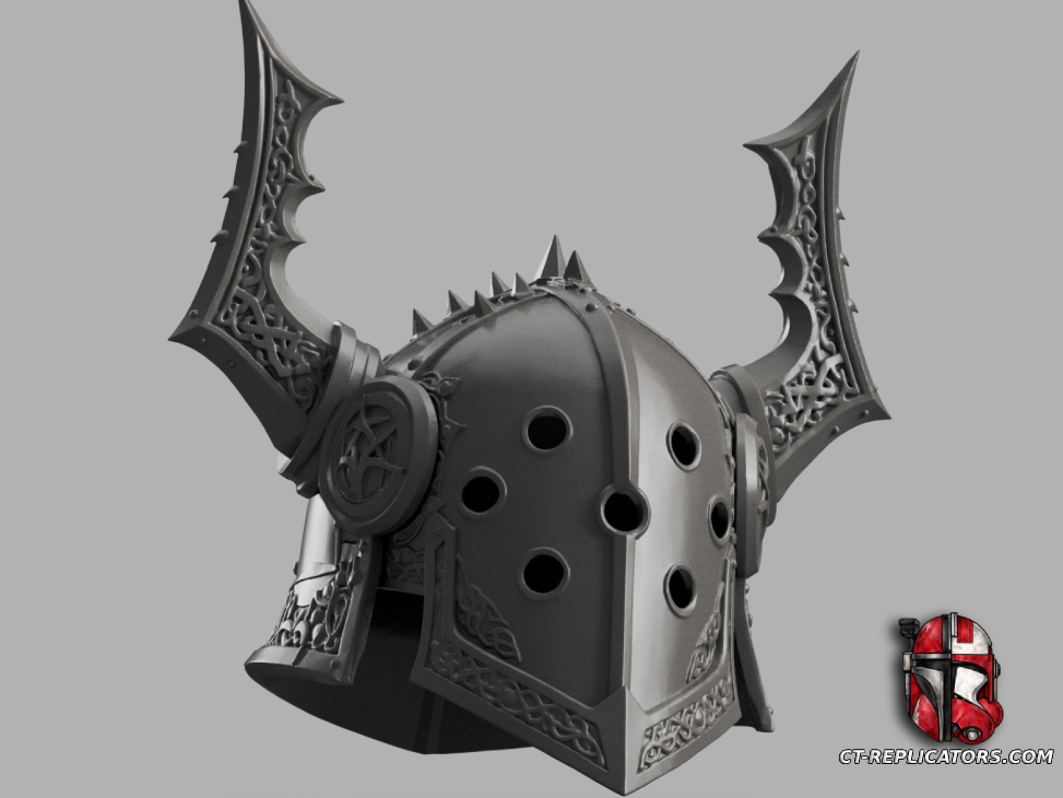 STL 3D Print Files Custom Nordic Crested Great Helmet 1:1 Cosplay Replica