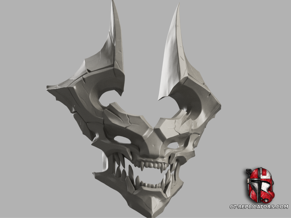 STL 3D Print Files Vision of the fallen Tryndamere mask - League Of Legends Cosplay 1:1 Replica