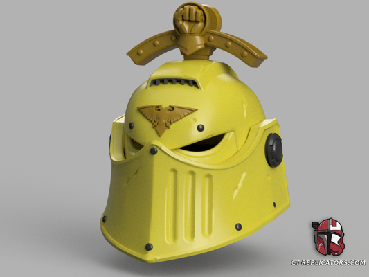 STL 3D Print Files Imperial Fist Champion SpaceMarine 2 Helmet 1:1 Replica Cosplay