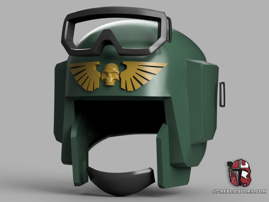 STL 3D Print Files Cadian Imperial Guardsman Shock Trooper Helmet Cosplay Replica 1:1 Goggles Version