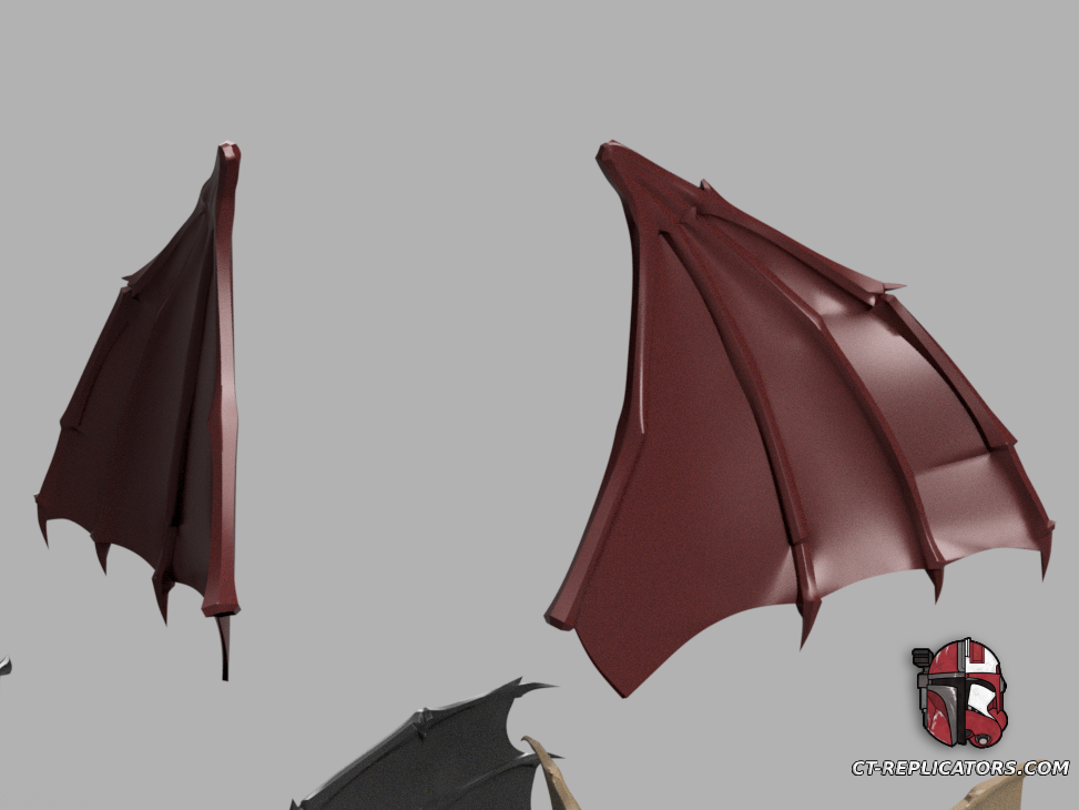 STL 3D Print Files Night Lord SpaceMarine Wings 1:1 Replica Cosplay