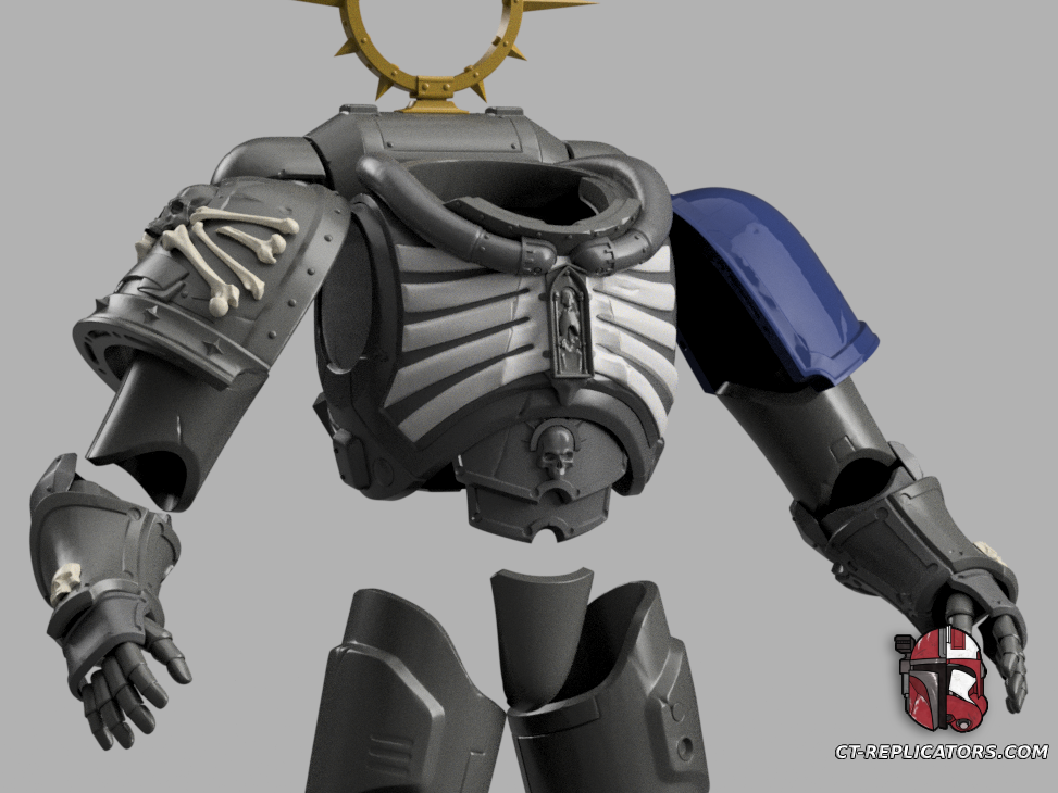 Chaplain Space Marine Armor Space 3D print files Replica Cosplay 3D print model files 1:1 Scaled for 2M