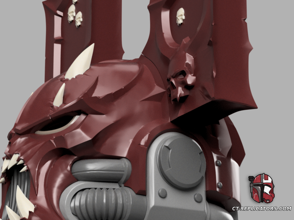 STL 3D Print Files Khorne Berserker Heretic Primaris Space Marine PVP Update Chaos Helmet MK X MK 10 Helmet Cosplay 1:1
