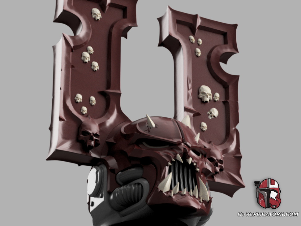 STL 3D Print Files Khorne Berserker Heretic Primaris Space Marine PVP Update Chaos Helmet MK X MK 10 Helmet Cosplay 1:1