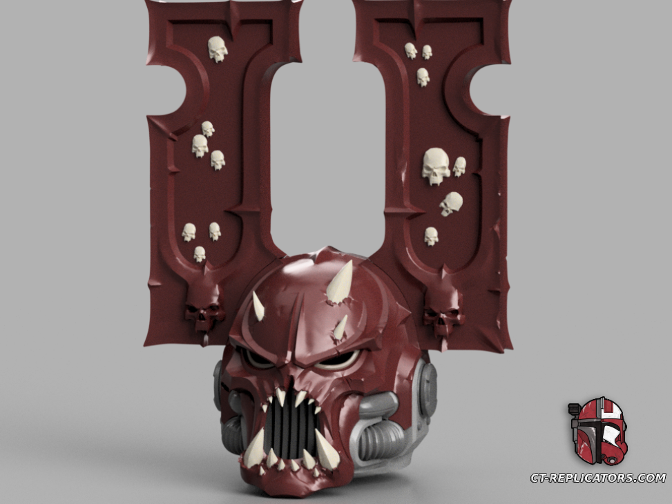 STL 3D Print Files Khorne Berserker Heretic Primaris Space Marine PVP Update Chaos Helmet MK X MK 10 Helmet Cosplay 1:1