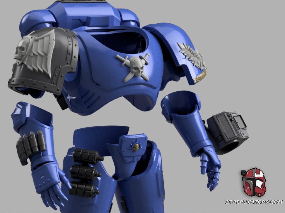 STL 3D Print Files Vanguard Class Space Marine Armor 3D print files Replica Cosplay 3D print model files 1:1 Scaled for 2M