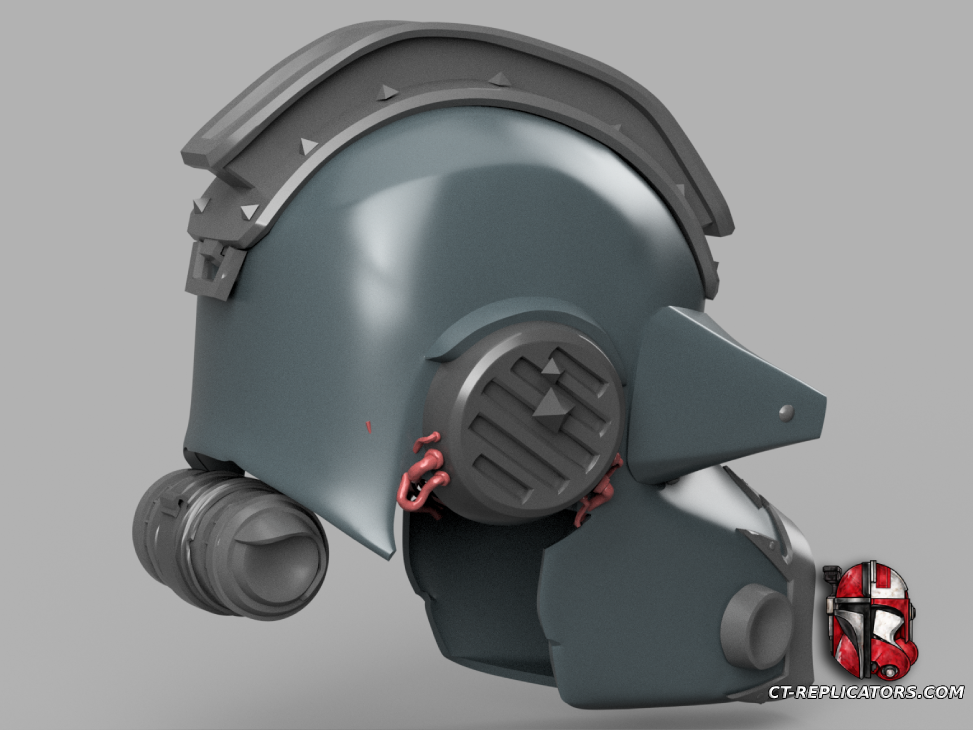 STL 3D Print Files Hive Scum Class Crested Helmet with mohawk - Jebediah Artiz - DARK TIDE