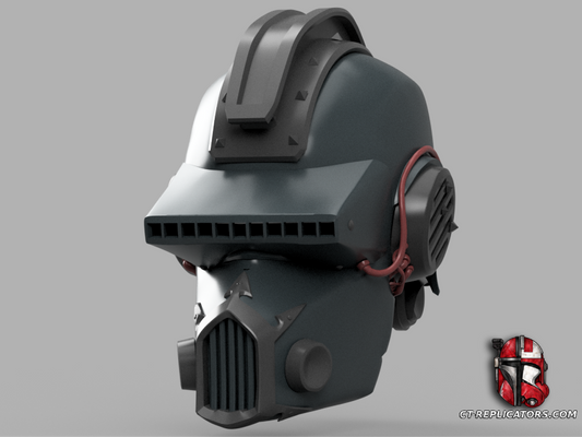 STL 3D Print Files Hive Scum Class Crested Helmet with mohawk - Jebediah Artiz - DARK TIDE