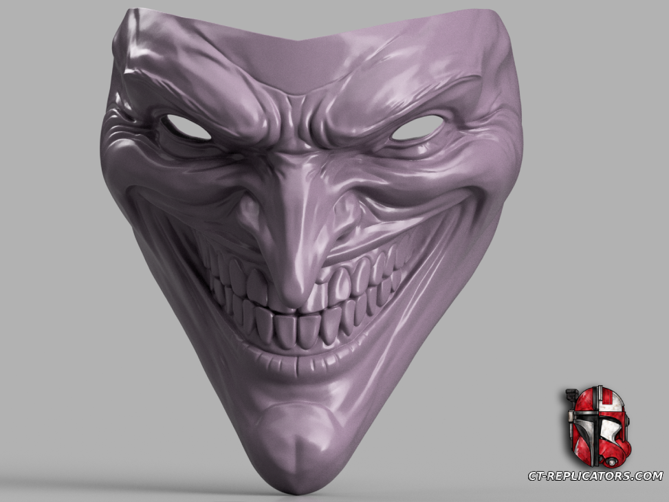 STL 3D Print Files Wild Card Shaco Mask - League Of Legends Cosplay 1:1 Replica