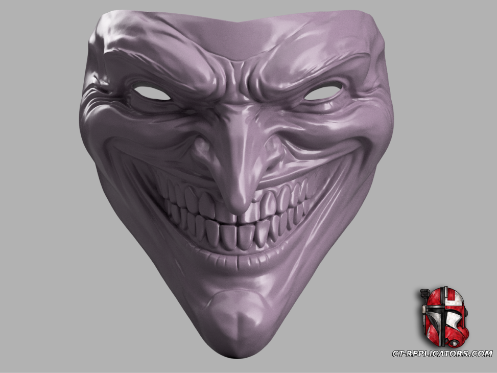 STL 3D Print Files Wild Card Shaco Mask - League Of Legends Cosplay 1:1 Replica