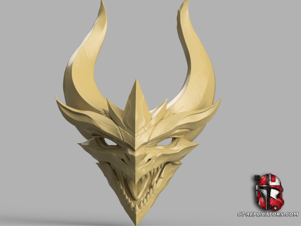STL 3D Print Files Dragon Guardian Galio Mask (head) - League Of Legends Cosplay 1:1 Replica