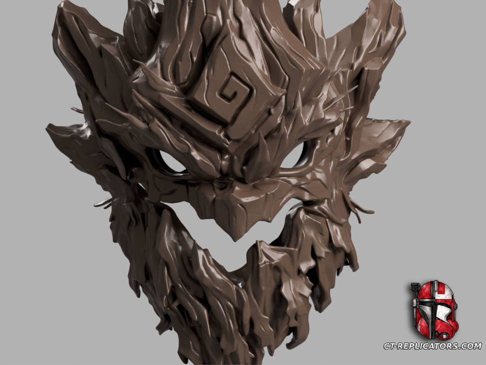 STL 3D Print Files Maokai Mask (head) - League Of Legends Cosplay 1:1 Replica