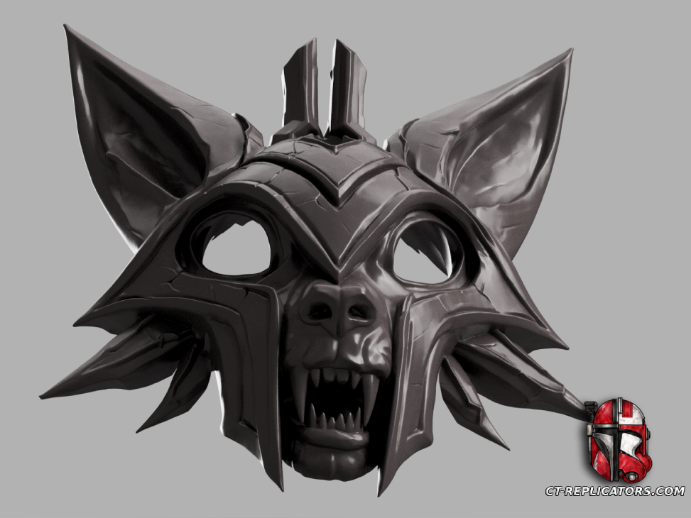 STL 3D Print Files Chosen of the wolf Kindred Mask - League Of Legends Cosplay 1:1 Replica