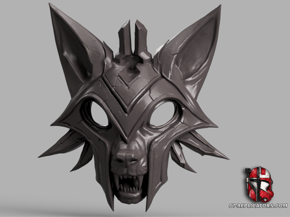 STL 3D Print Files Chosen of the wolf Kindred Mask - League Of Legends Cosplay 1:1 Replica