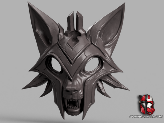 STL 3D Print Files Chosen of the wolf Kindred Mask - League Of Legends Cosplay 1:1 Replica