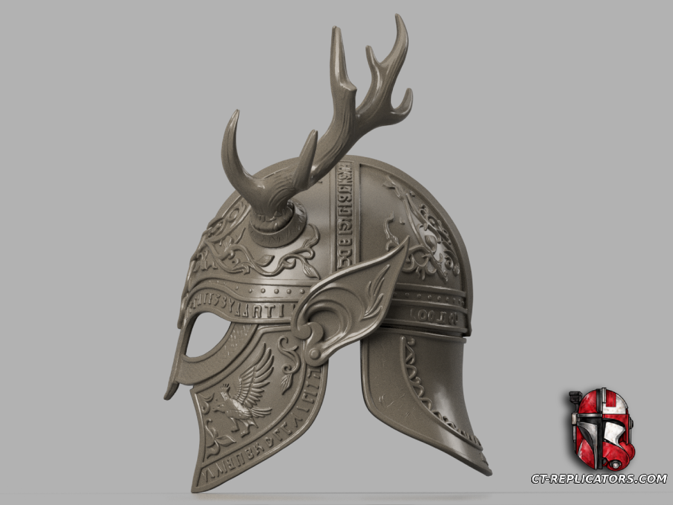 STL 3D Print Files Elven Antler Helmet Medieval Fantasy 1:1 Cosplay Replica