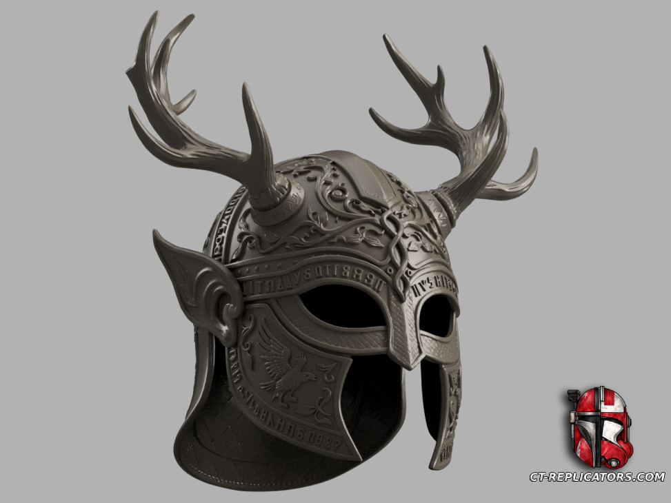 STL 3D Print Files Elven Antler Helmet Medieval Fantasy 1:1 Cosplay Replica