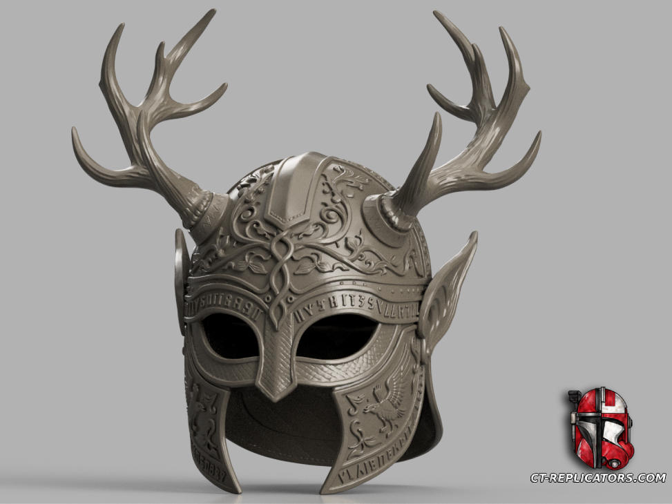 STL 3D Print Files Elven Antler Helmet Medieval Fantasy 1:1 Cosplay Replica