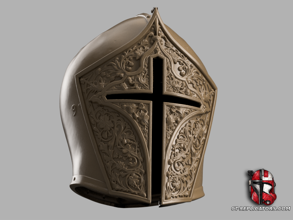 STL 3D Print Files Pope Crusader Champion Helmet 1:1 Cosplay Replica