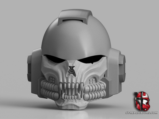 STL 3D Print Files Iron Warriors Chaplain Space Marine MK7 Helmet 1:1 Cosplay Replica