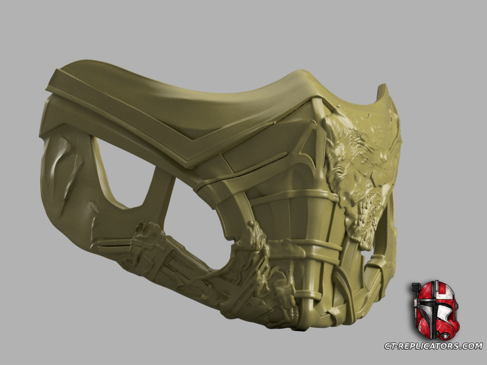 STL 3D Print Files Mortal Kombat 2021 Scorpion Mask 1:1 Cosplay Replica