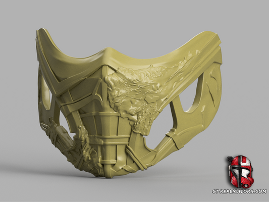 STL 3D Print Files Mortal Kombat 2021 Scorpion Mask 1:1 Cosplay Replica