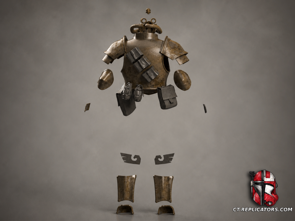 STL 3D Print Files Vostroyan Flak Armor and Tox Guard Face Mask 1:1 Cosplay DARKTIDE