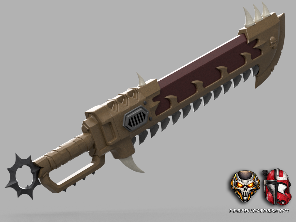 STL 3D Print Files Chaos Chainsword Marine SM2 1:1 Replica Cosplay