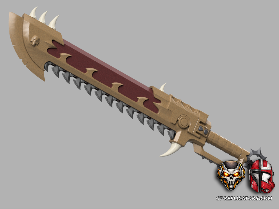 STL 3D Print Files Chaos Chainsword Marine SM2 1:1 Replica Cosplay