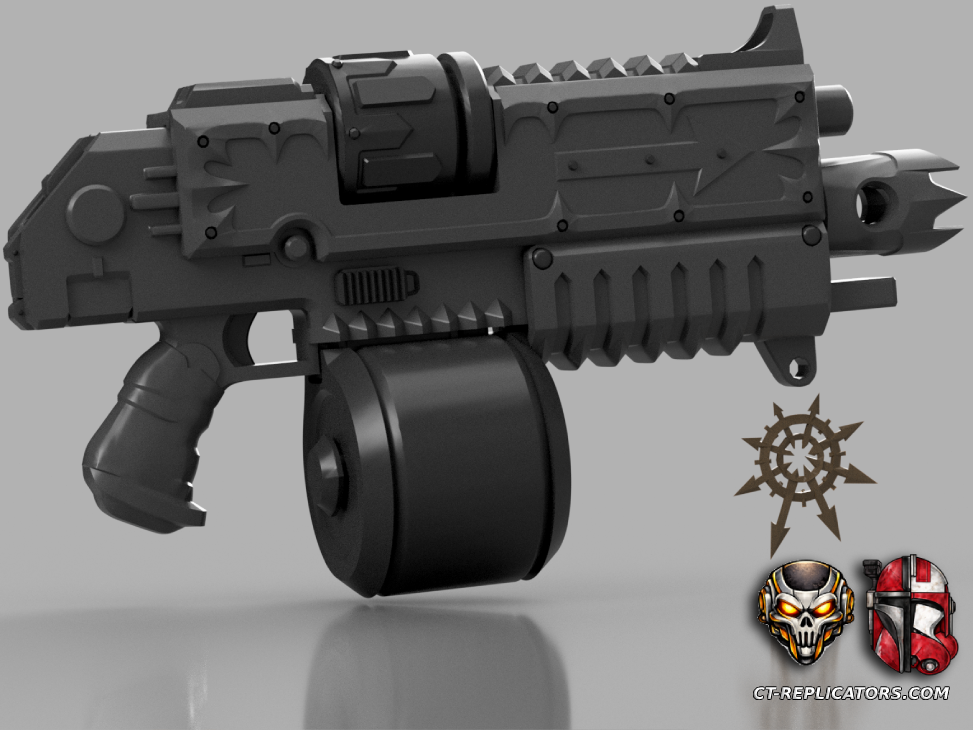 STL 3D Print Files Chaos Bolter Rifle Marine SM2 1:1 Replica Cosplay