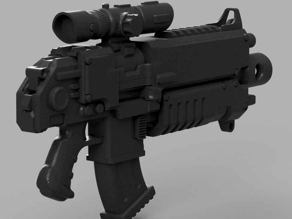 STL Bolter Rifle SpaceMarine 2 Warhammer 40k 1:1 Replica Cosplay 3D Print Files