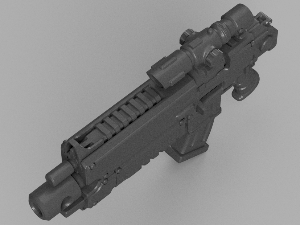 STL Bolter Rifle SpaceMarine 2 Warhammer 40k 1:1 Replica Cosplay 3D Print Files