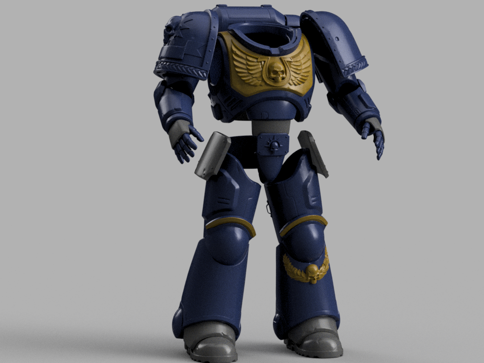 Space marine Armor STL (Titus Ultra Marine) Space 3D print files Replica Cosplay 3D print 1:1