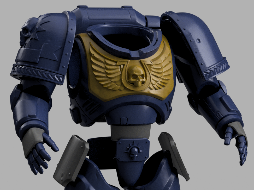 Space marine Armor STL (Titus Ultra Marine) Space 3D print files Replica Cosplay 3D print 1:1