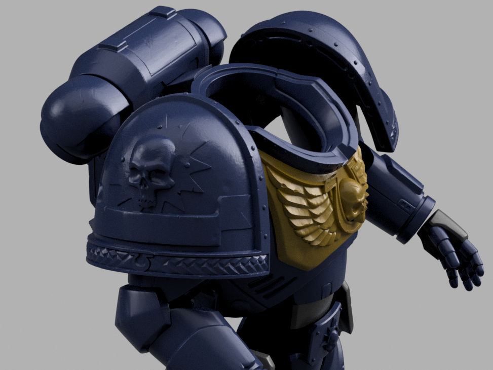 Space marine Armor STL (Titus Ultra Marine) Space 3D print files Replica Cosplay 3D print 1:1