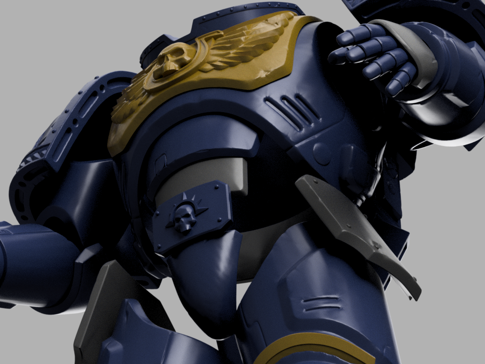 Space marine Armor STL (Titus Ultra Marine) Space 3D print files Replica Cosplay 3D print 1:1