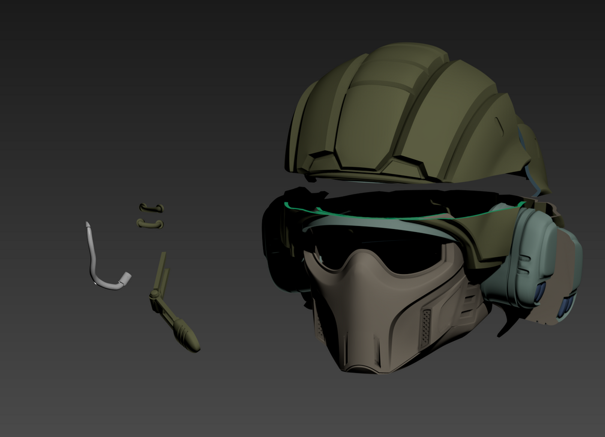 STL 3D Print Files Helldivers 2 BFM-16 Tanker Helmet Diy KIT Cosplay 1:1 scale